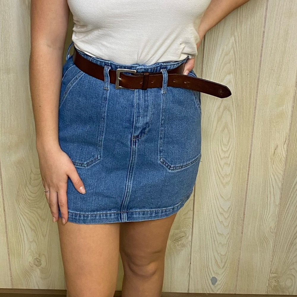 F21 denim skirt